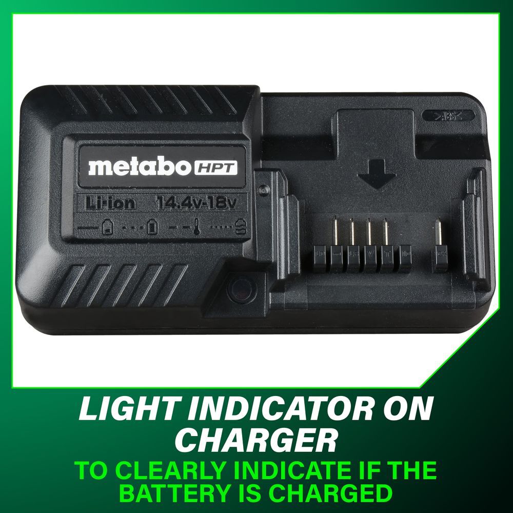 Metabo HPT 18V Lithium Ion 2.0Ah Batteries with Charge Indicators and Charger Kit, large image number 8