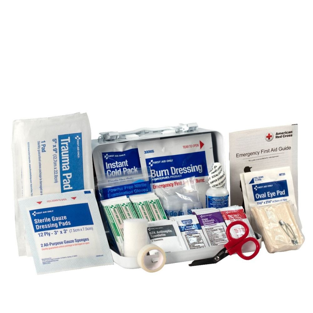 First Aid Only First Aid Kit 10 Person Metal Case ANSI Portable, large image number 4