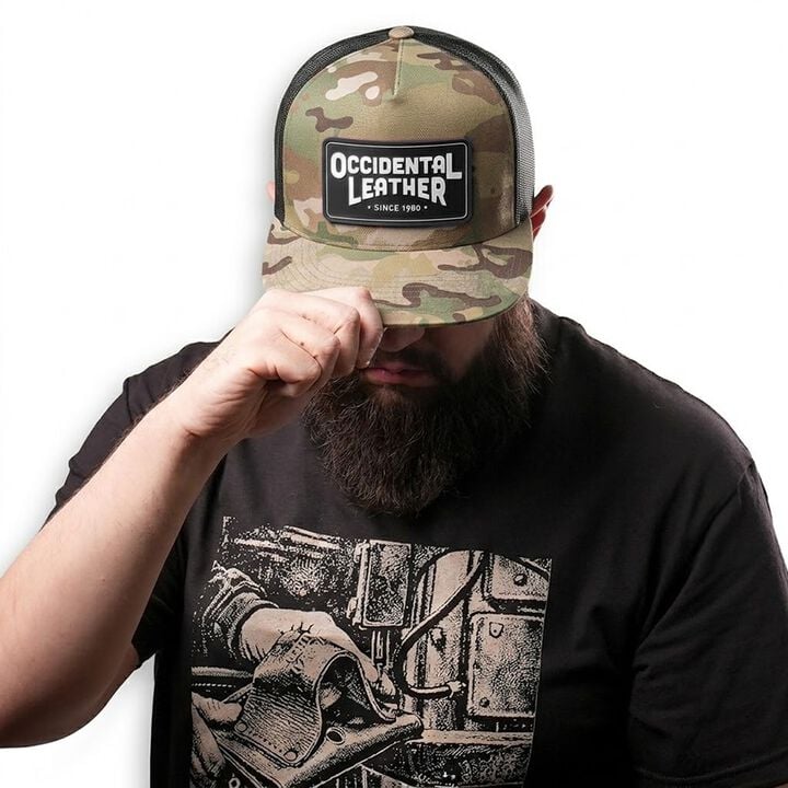 Occidental Leather Oxy Flatbill Trucker Hat Camo with Black Patch OSFM, large image number 2