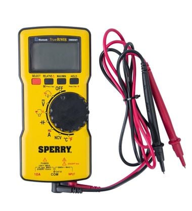 Sperry Instruments DM6850T Digital Multimeter Thin TRMS Bluetooth Autoranging 600 V AC/DC 10A Current Continuity Resistance Capacitance Frequency Temperature