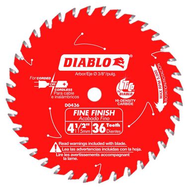 Diablo Tools 4-1/2 In. x 36 Tooth Cordless Trim Saw Blade, large image number 0