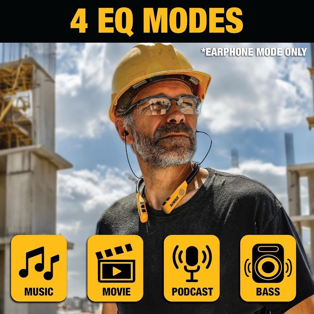 DEWALT Jobsite Pro Max 2-in-1 Bluetooth Headphone with Built-In Speakers, large image number 7