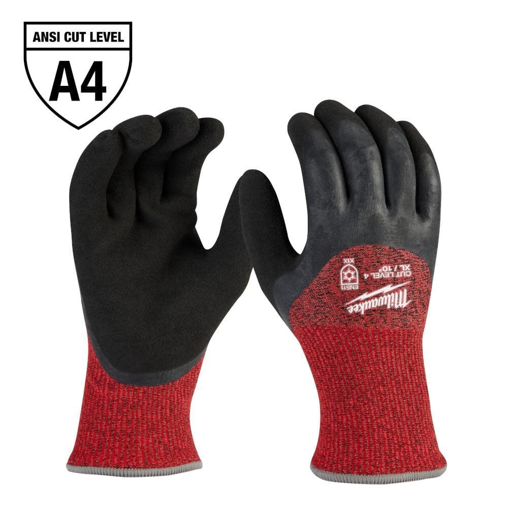 Milwaukee 12-Pack Cut Level 4 Winter Dipped Gloves Size XL – 48-73-7943B
