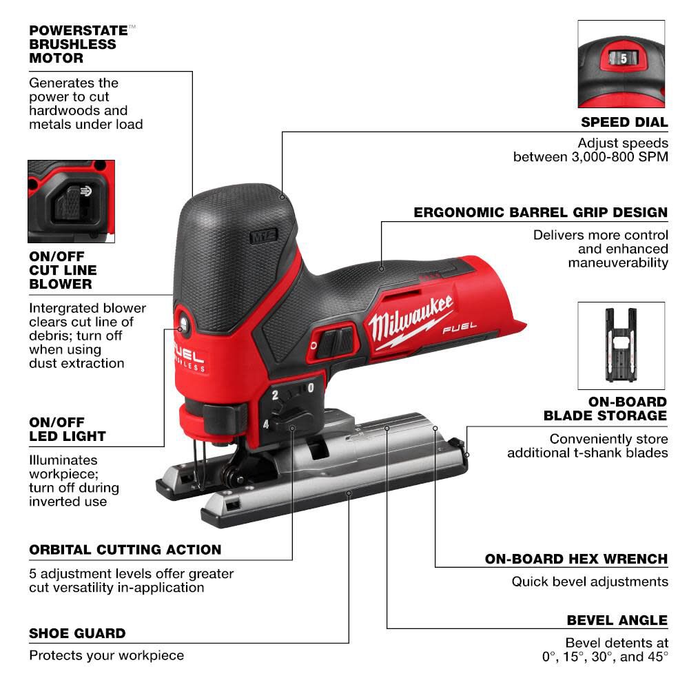 Milwaukee M12 FUEL Jig Saw Bare Tool 2545 20 Acme Tools