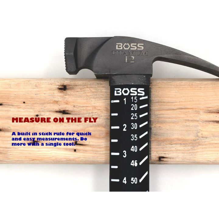 Boss Hammers 12oz Titanium Head Milled Face Hammer with Hickory Handle, large image number 2