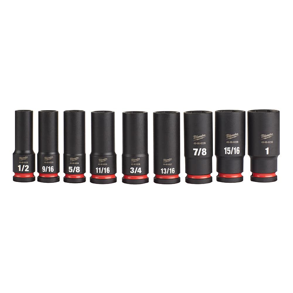 Milwaukee Impact Socket 1/2in Drive SAE 6 Point 9pc, large image number 3