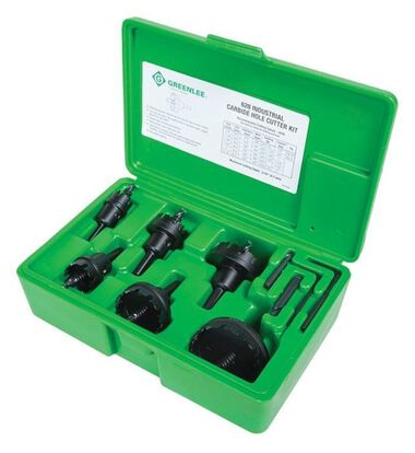 Greenlee Carbide-Tipped Hole Cutter Set (7/8 Inch - 2-1/2 Inch), 6 Pieces