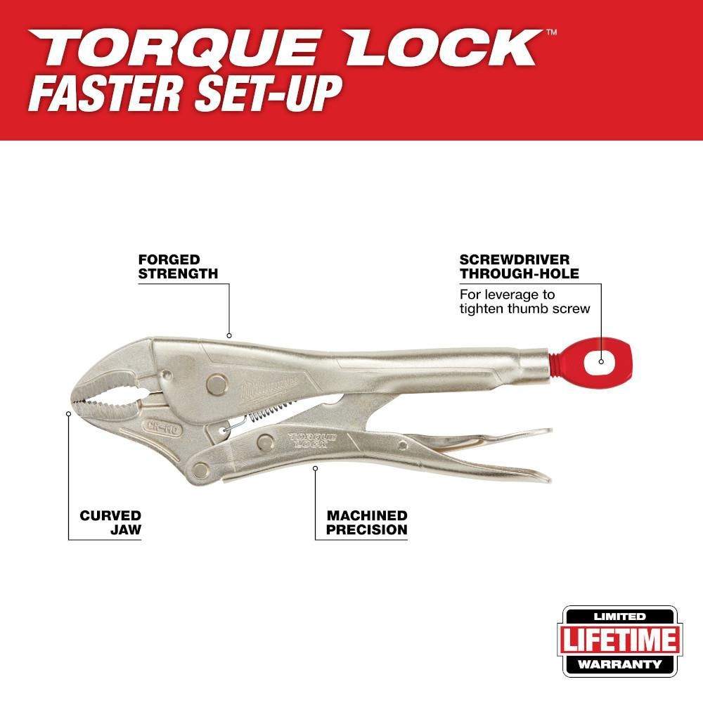 Milwaukee 10 in. TORQUE LOCK Curved Jaw Locking Pliers, large image number 2
