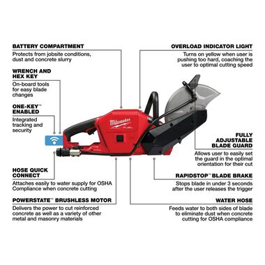 Milwaukee M18 FUEL 9inch Cut-Off Saw with ONE-KEY (Bare Tool), large image number 3