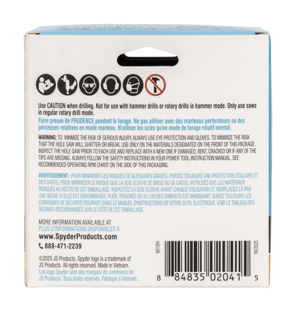 Spyder 3-1/2 Inch Bi-Metal Arbored Hole Saw, HSS Pilot Bit, large image number 9