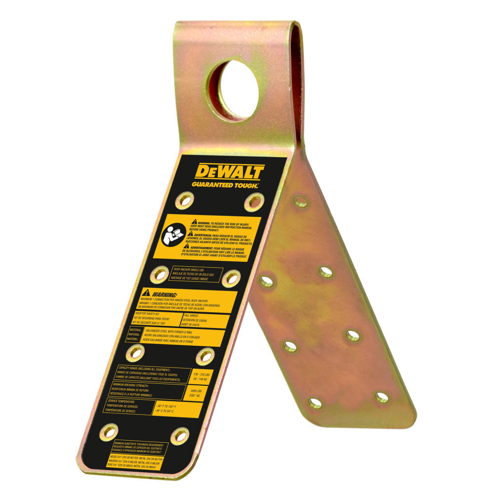 DEWALT 130 Lbs Zinc Coated Steel Single Use Raised Roof Anchor – DXFP841001