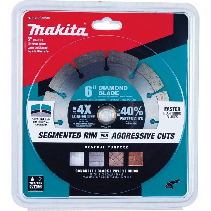 Makita 6 Inch Segmented Rim Diamond Blade for Masonry, large image number 1