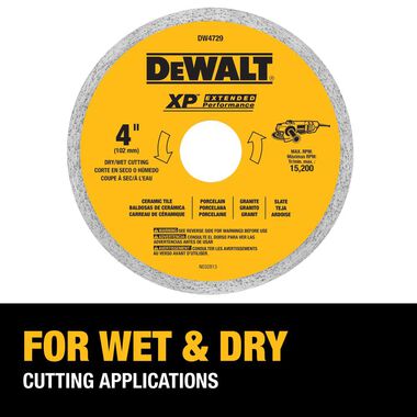 DEWALT 4-in x 0.06-in Ceramic Tile Blade Wet/Dry, large image number 3