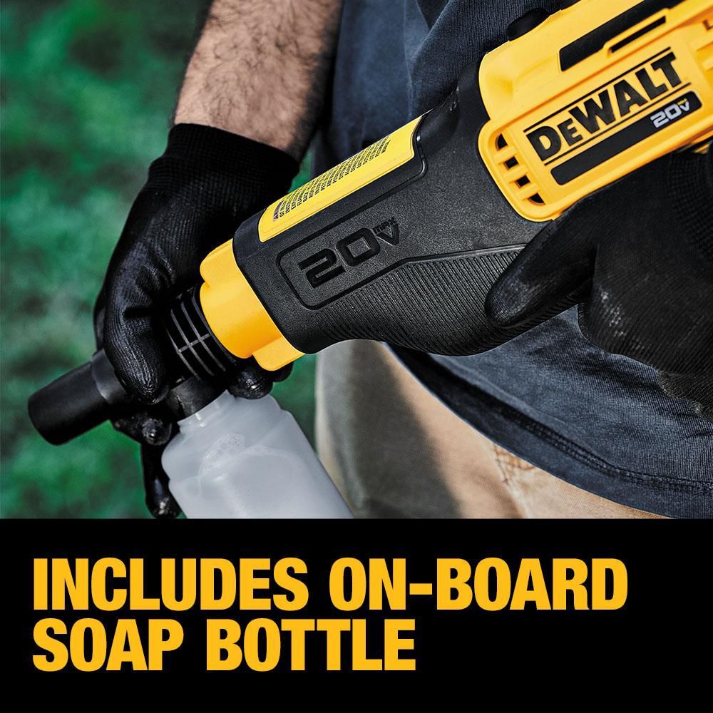 DEWALT 20V Max 550 PSI 1.0 GPM Battery Powered Cold Water Power Cleaner with 4 Spray Nozzles 5.0Ah Kit, large image number 20