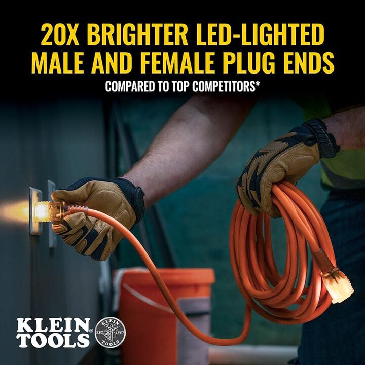 Klein Tools 25ft Glow End Extension Cord, large image number 3
