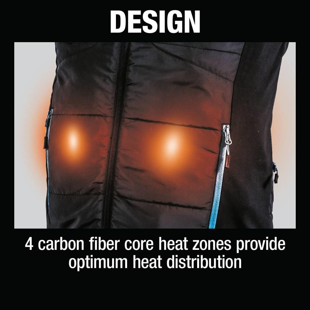 Makita 18V LXT Lithium-Ion Cordless Heated Vest Vest Only (Black Large), large image number 12