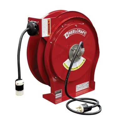Reelcraft 12/3 50 ft. Single Receptacle Power Cord Reel