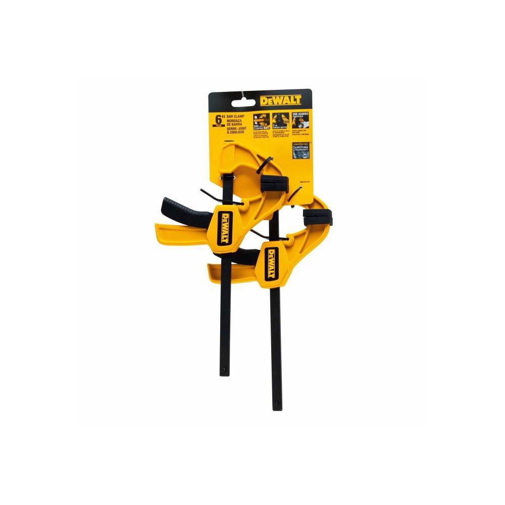 DEWALT 2 pack 6 In. Medium One-Handed Bar Clamps, large image number 6