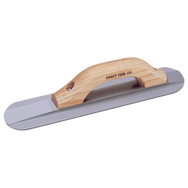 Kraft Tool Co 20 In. x 3-1/4 In. Square End Magnesium Hand Float with Wood Handle