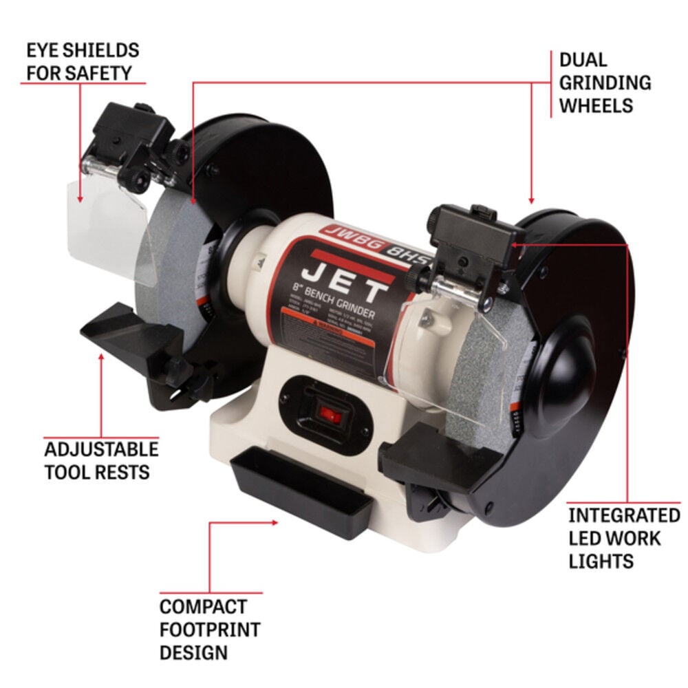 JET 8 Inch Bench Grinder, large image number 2