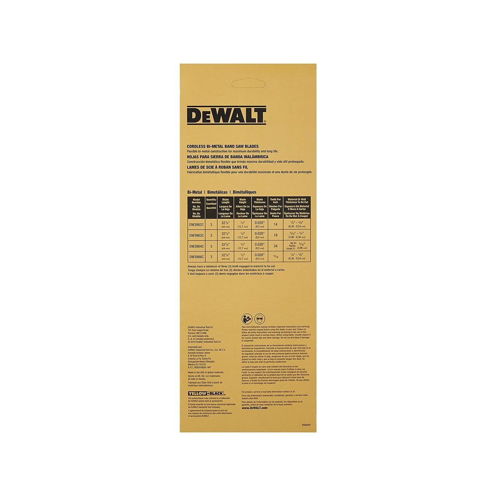 DEWALT Band Saw Blade, 32-7/8-Inch, .020-Inch, 24 Tpi, 3-Pack, large image number 5