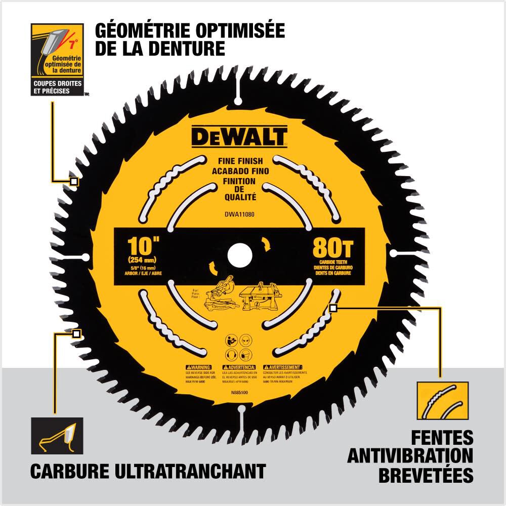 DEWALT Circular Saw Blade 10in 80T DWA11080 Acme Tools