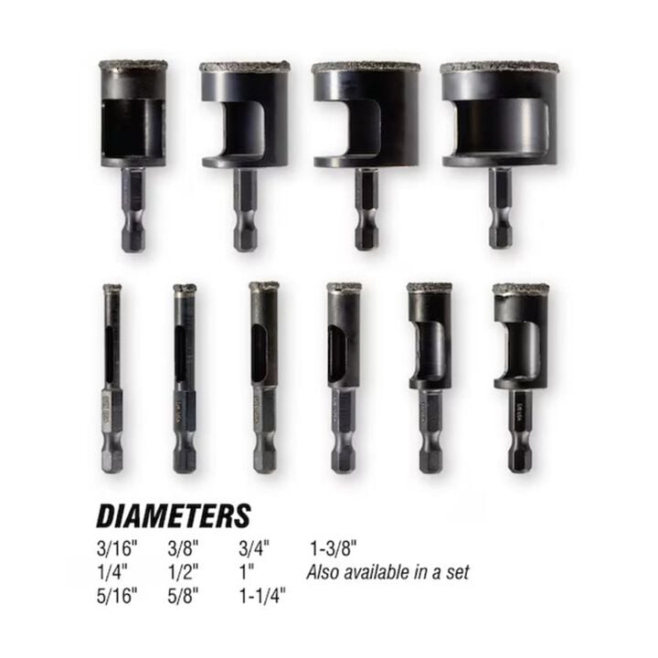 Spyder Diamond Edge Hole Saw Bit Set, 3/16, 1/4 & 1/2 Inch, with 1/4 Inch 3 Pieces, large image number 7