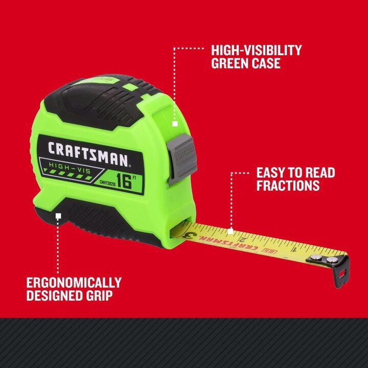 CRAFTSMAN 16 Ft Hi-Vis Tape Measure, large image number 4