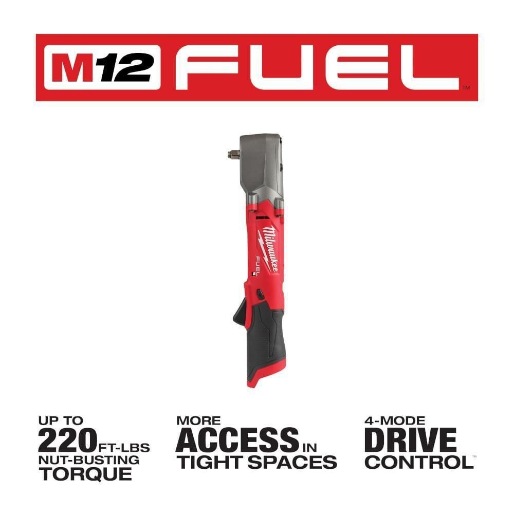Milwaukee M12 FUEL 3/8 Inch Right Angle Impact Wrench and M12 REDLITHIUM XC5.0 Battery Bundle, large image number 5
