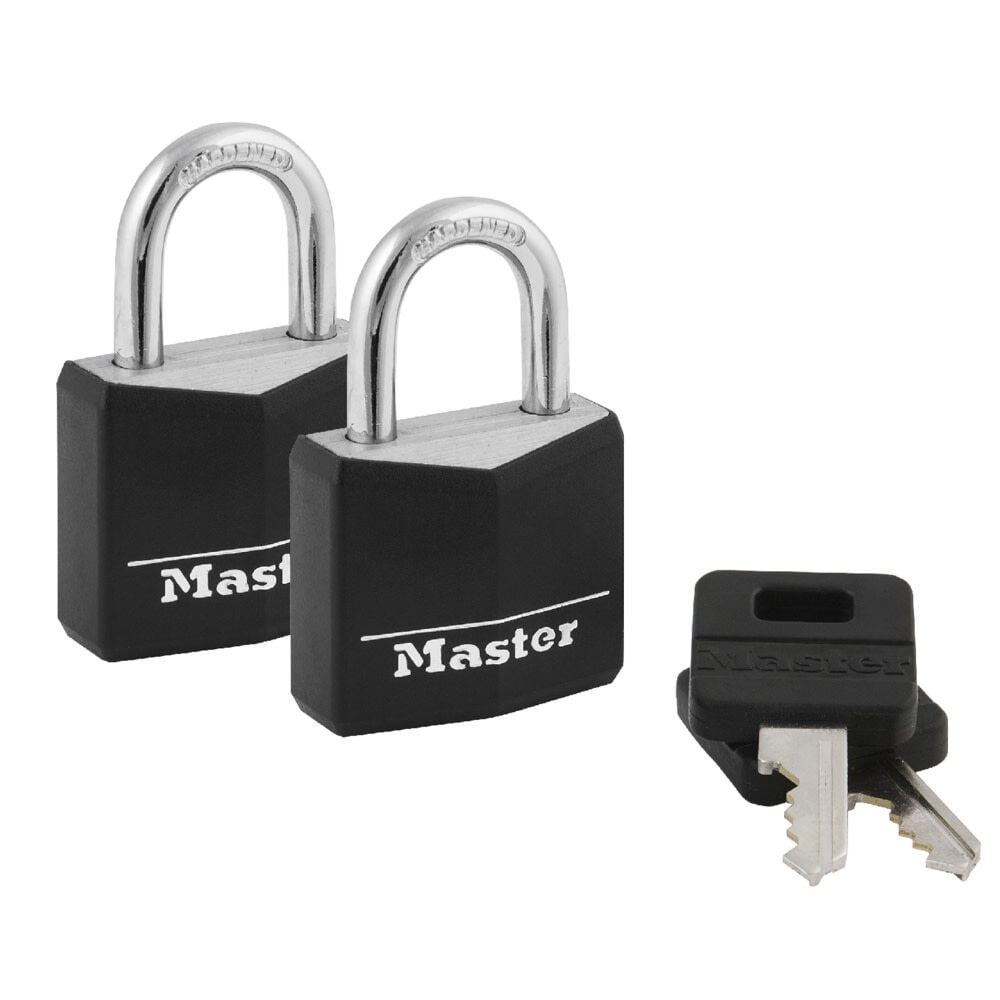 Master Lock Padlock 1 3/16in Keyed Alike Covered Solid Body 2 Pack – 131T