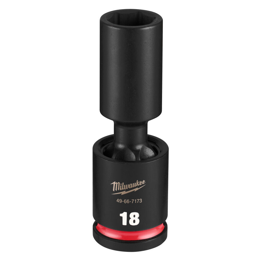 Milwaukee SHOCKWAVE Impact Duty 1/2 Inch Drive 18MM Deep Swivel Socket - 49-66-7173
