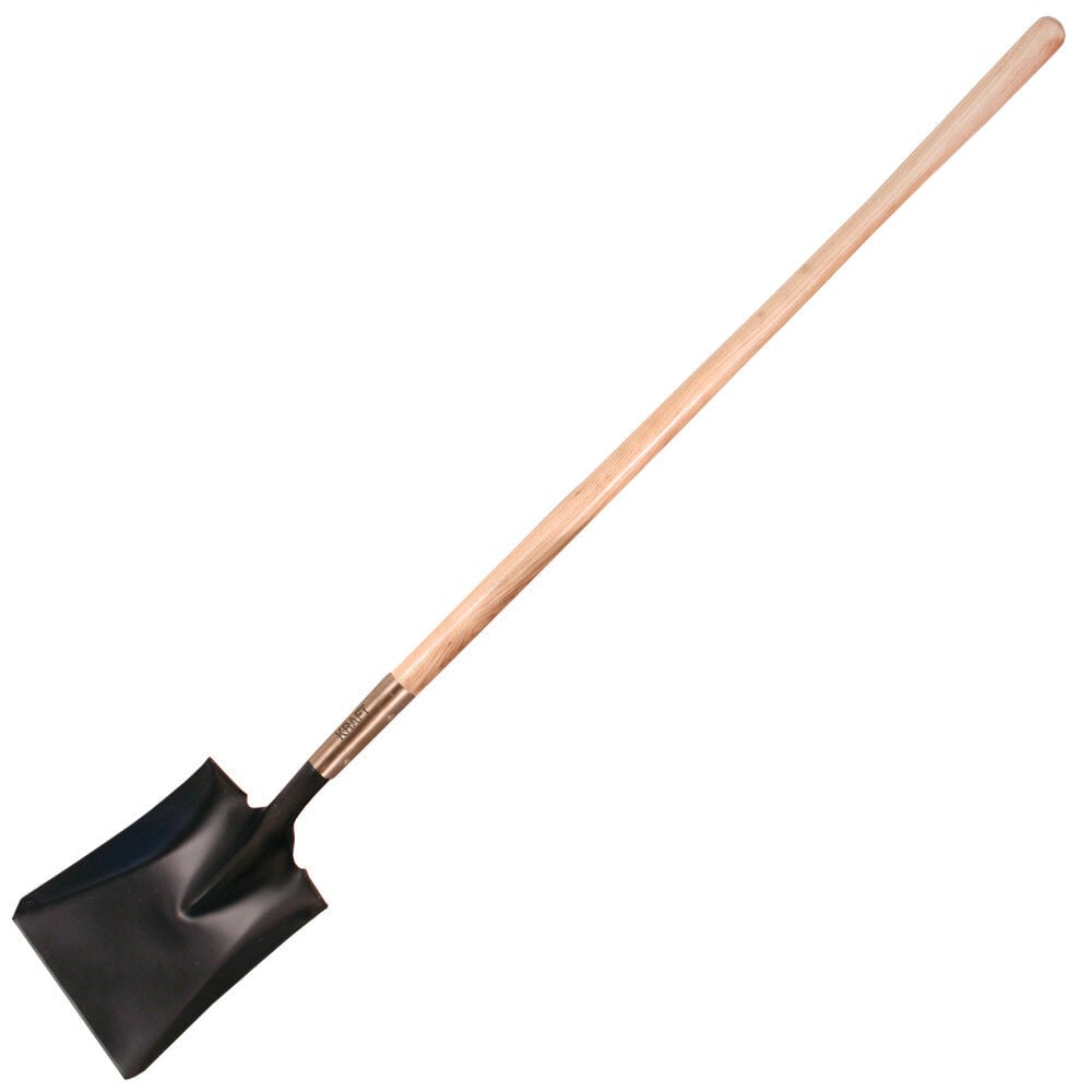 Kraft Tool Co Square Point Shovel with Long Wood Handle, large image number 1