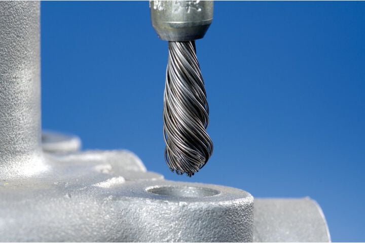 Pferd SINGLETWIST Knot End Brush 1/4 Inch Diameter Flared Cup .014 Carbon Steel 1/4 Inch Shank, large image number 1