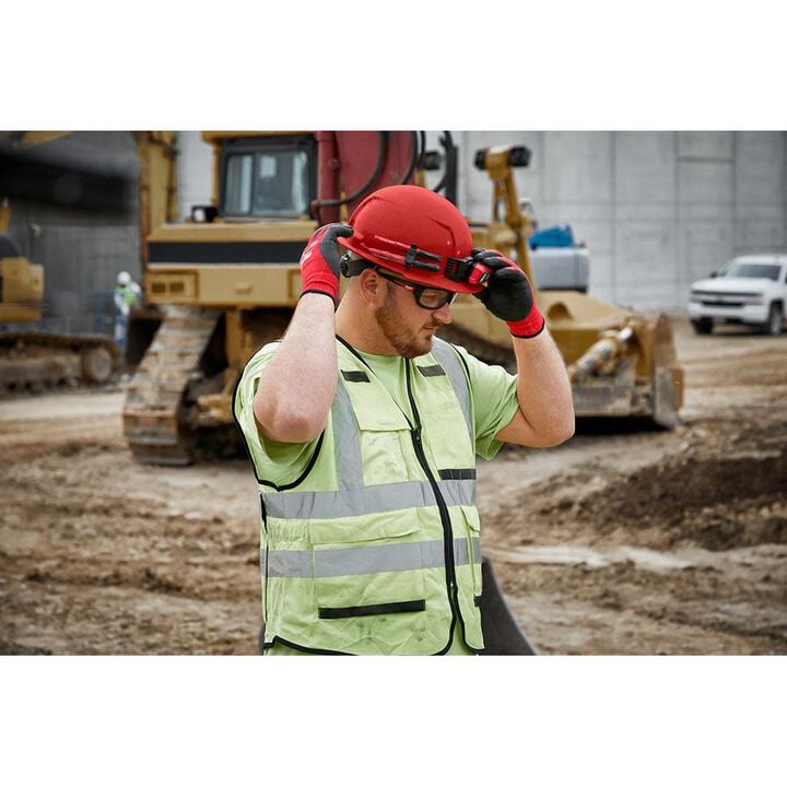Milwaukee White Front Brim Vented Hard Hat with 4pt Ratcheting Suspension Type 1 Class C, large image number 3