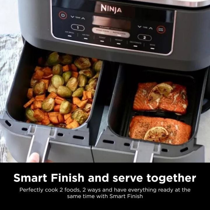 Ninja Foodi 8 Qt 6 in 1 Two Basket Air Fryer with DualZone Dark Grey, large image number 4