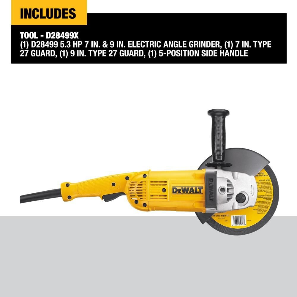 DEWALT 7-in and 9-in 5.3 HP Large Angle Grinder, large image number 2
