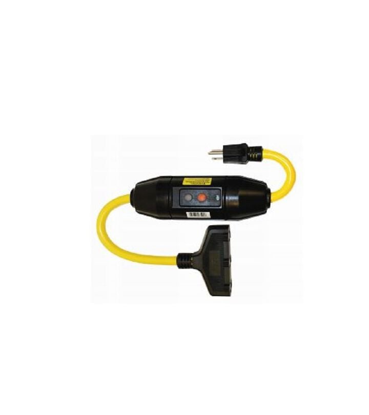 Tower Mfg 2 Ft. Heavy Duty 20 Amp Rated In-Line GFCI & Triple Tap, large image number 1