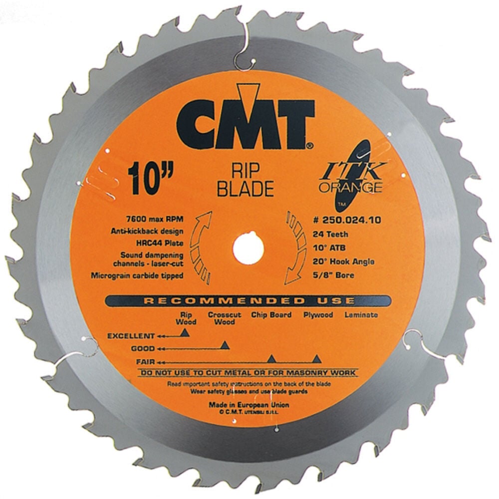 CMT 10 In x 24 x 5/8 In ITK Rip Blades, large image number 1