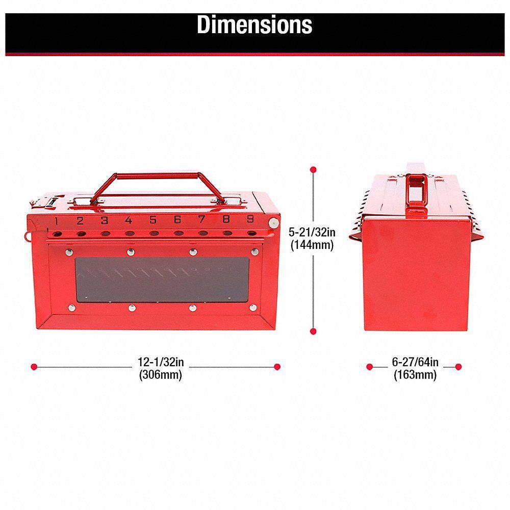 Master Lock Red Stainless Steel Portable Group Lock Box with Key & Side Window, large image number 7