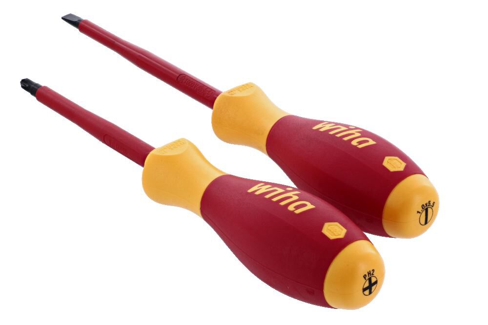 Wiha Insulated SoftFinish Slotted & Phillips Screwdriver Set 2 Piece, large image number 2