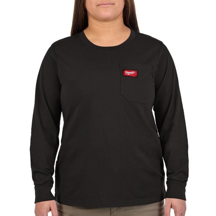 Milwaukee Women's GRIDIRON Pocket T-Shirt - Long Sleeve Black