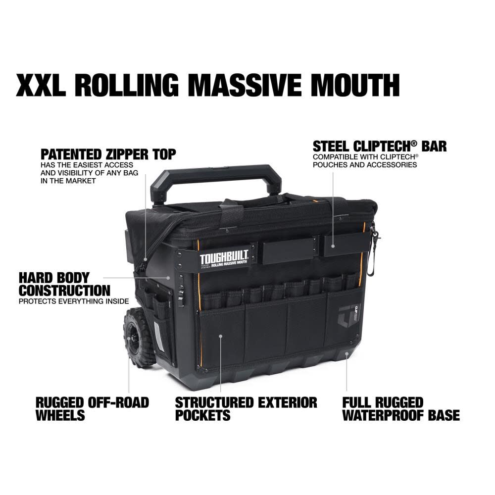 Toughbuilt XXL Rolling Massive Mouth Tool Bag, large image number 2