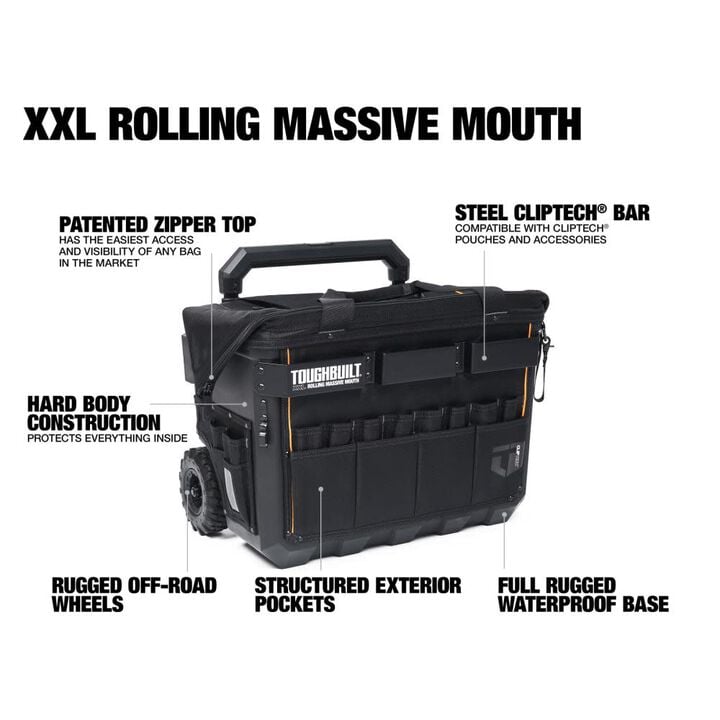 Toughbuilt XXL Rolling Massive Mouth Tool Bag, large image number 1