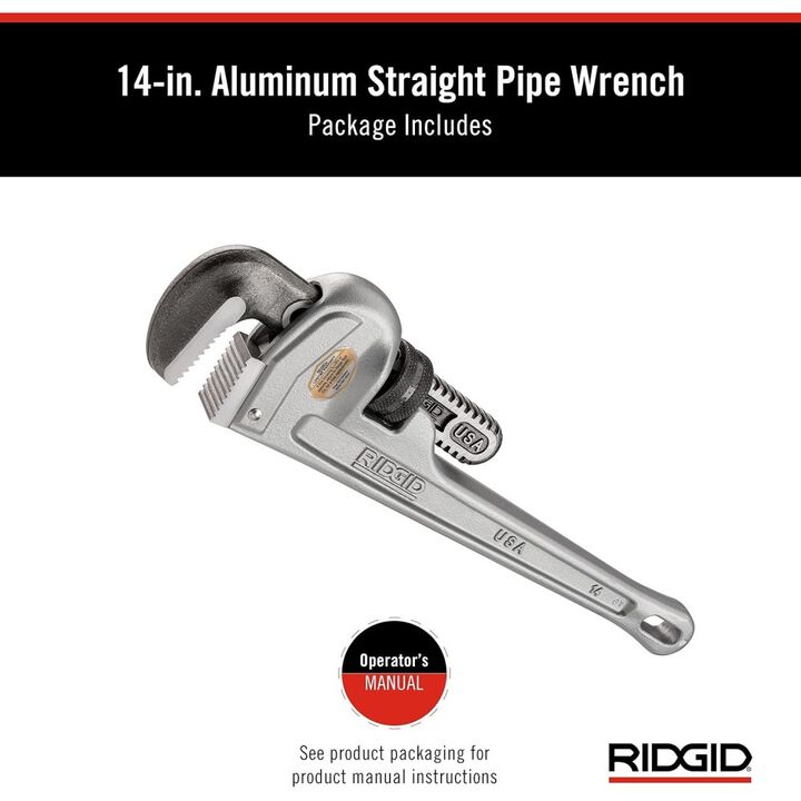 Ridgid 10 Inch, 14 Inch, 18 Inch, and 24 Inch Aluminum Pipe Wrench Bundle, large image number 9