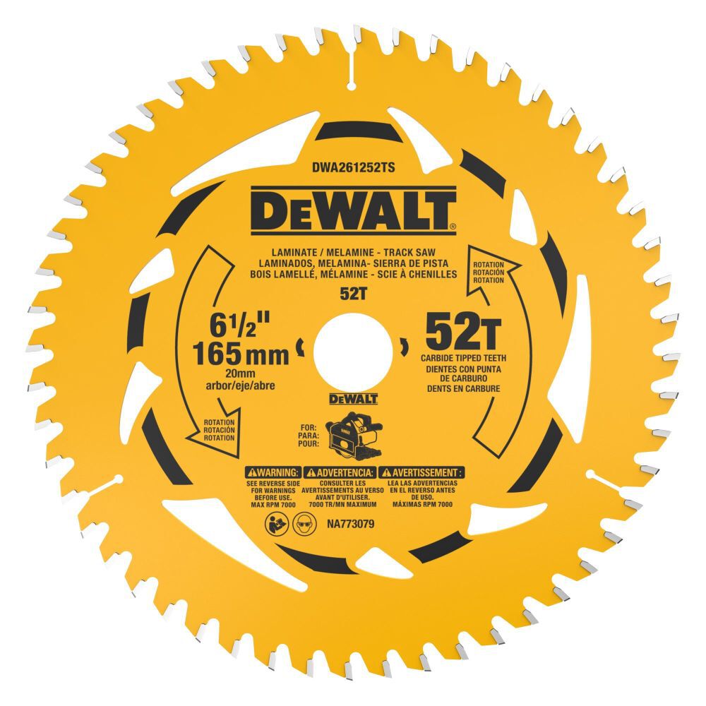 DEWALT 6-1/2 Inch 52T Laminate and Melamine Track Saw Blade, large image number 1