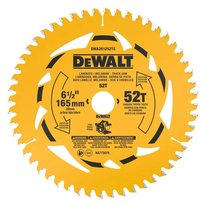 DEWALT 6-1/2 Inch 52T Laminate and Melamine Track Saw Blade