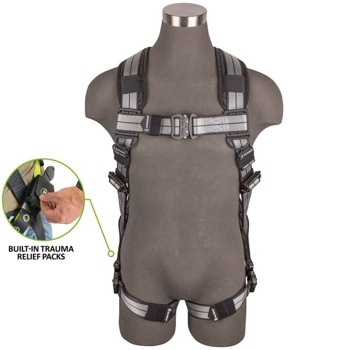 Safewaze PRO+ Slate Full Body Harness: Alu 1D, Alu QC Chest/Legs, Trauma relief, large image number 0