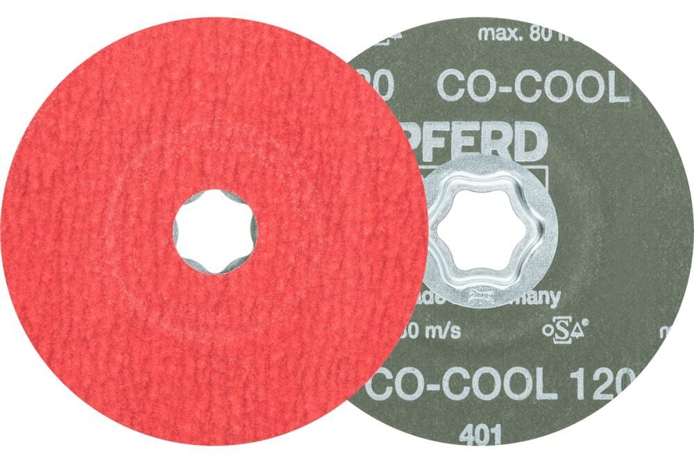 Pferd COMBICLICK Fiber Disc, 4-1/2 Inch Dia, 120 Grit, Ceramic oxide CO-COOL - 64193012