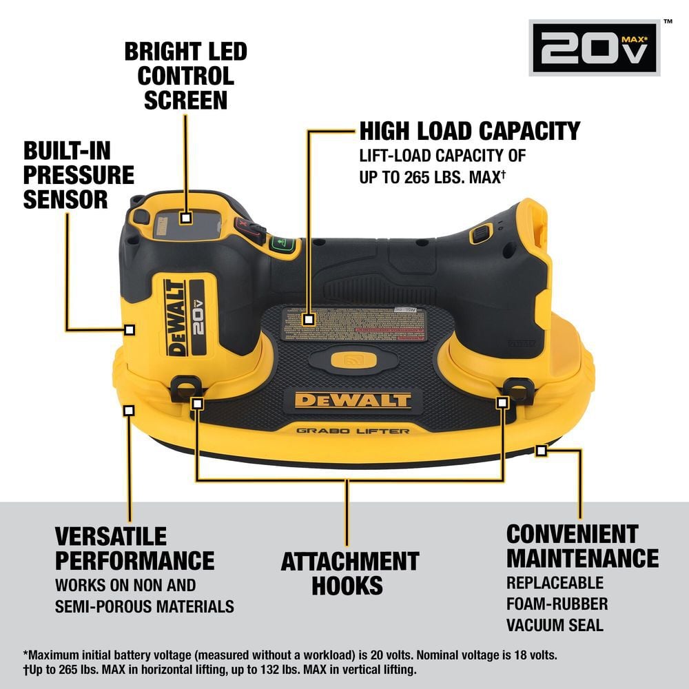 DEWALT 20V MAX GRABO Lifter (Bare Tool), large image number 3
