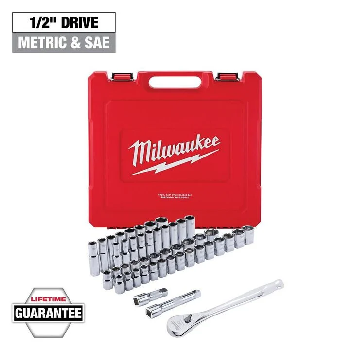 Milwaukee 47 pc. 1/2 in. Socket Wrench Set (SAE & Metric), large image number 0